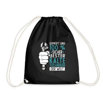 Kältetechniker Geschenk Klimatechniker - Turnbeutel - Schwarz - Vorne