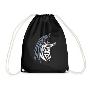 Tribal dolphin - Drawstring Bag - black - Front