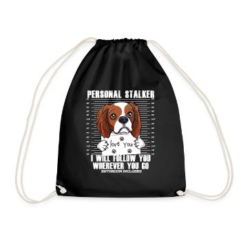 Visage drôle de Cavalier King Charles Spaniel - Sac de sport léger - noir - Devant