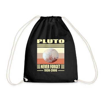 earth pluto - Drawstring Bag - black - Front
