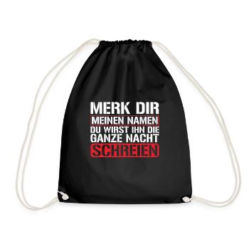 Merk dir meinen Namen - Turnbeutel - Schwarz - Vorne