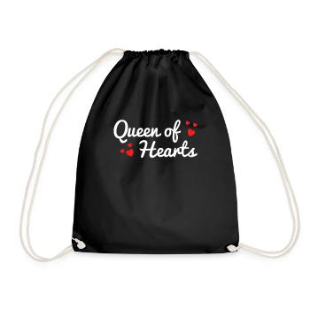 Queen of Hearts King of Hearts partner gift - Drawstring Bag - black - Front