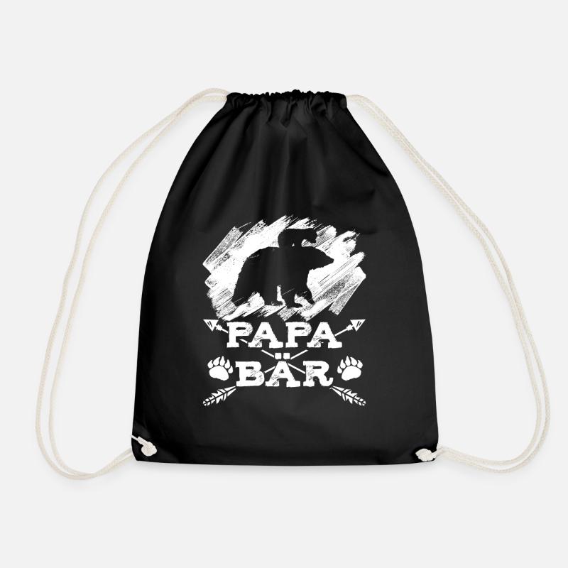 Papa Bär Vater Vatertag - Turnbeutel - Schwarz