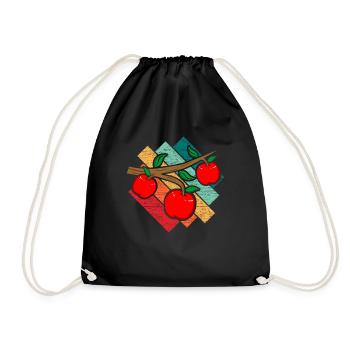 Apple - Drawstring Bag - black - Front