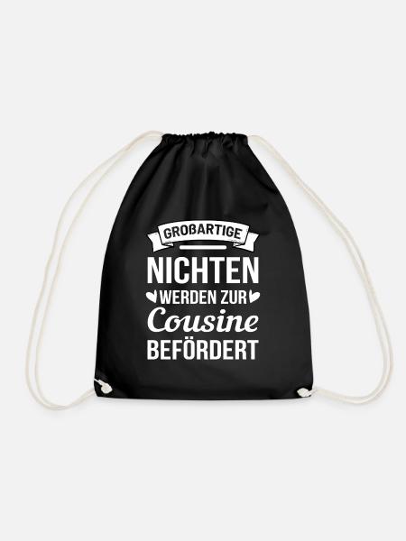 Cousine Nichte Geschenk Neffe Patenkind - Turnbeutel - Schwarz