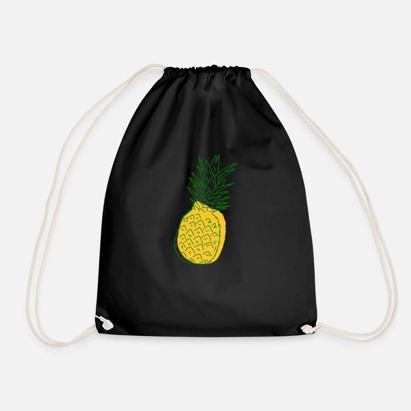 Pineapple t-shirt as a present gift idea - Drawstring Bag - black