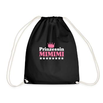 Princess Mimimi Statement Queen Humour Gift - Turnbeutel - Schwarz - Vorne