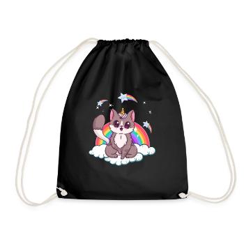 Rainbow Meowgical Caticorn Majestic Cute Cat - Sac de sport léger - noir - Devant