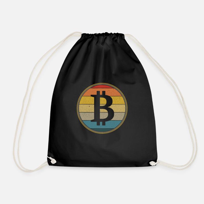 Vintage Bitcoin Crypto Cryptocurrency Geschenk - Turnbeutel - Schwarz