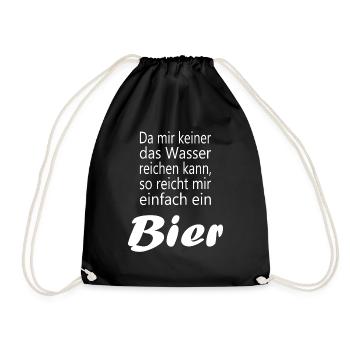 Bier trinken Bierzelt Biergarten Bierliebhaber - Turnbeutel - Schwarz - Vorne