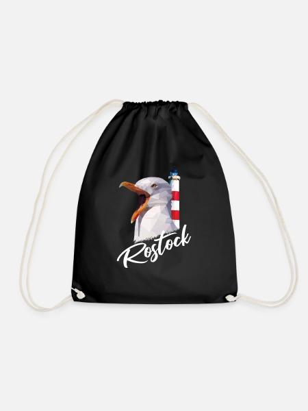 Rostock Hansestadt Rostocker Rostockerin Geschenk - Turnbeutel - Schwarz
