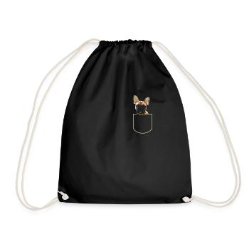 Bouledogue français Dans La poche thoracique - Sac de sport léger - noir - Devant