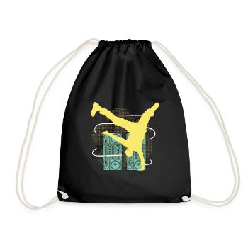 Breakdancer Hip Hop - Turnbeutel - Schwarz - Vorne