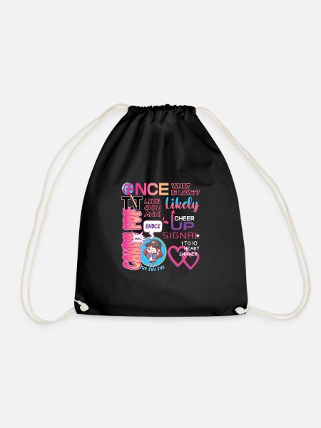 Korea Inspired KPop Once Twice What is Lo ... K-Pop - Drawstring Bag - black