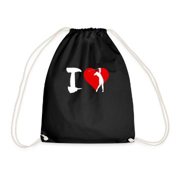 Golf joueurs de golf femme I love golf - Sac de sport léger - noir - Devant