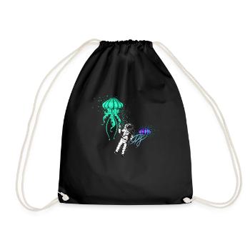 Cosmonaute méduse - Sac de sport léger - noir - Devant