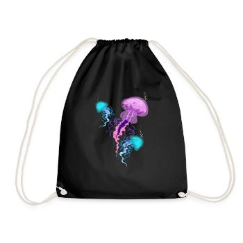 jellyfish - Drawstring Bag - black - Front