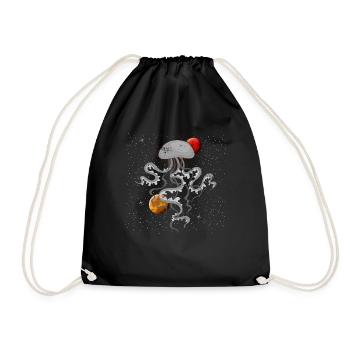 Jellyfish animal lover diver - Drawstring Bag - black - Front