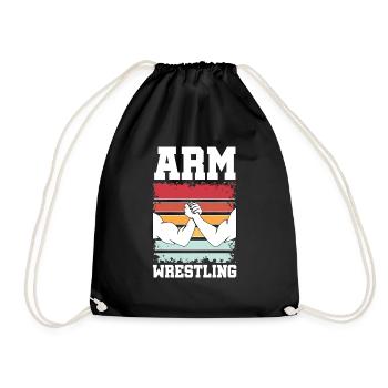 Arm wrestling vintage - Drawstring Bag - black - Front