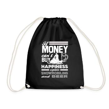Snowmobile Snowmobiling - Drawstring Bag - black - Front