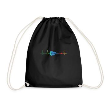 Guitar with a heartbeat Bythe Manzanita`s - Drawstring Bag - black - Front