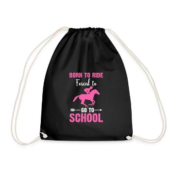 born to ride forced to go to school - Sac de sport léger - noir - Devant