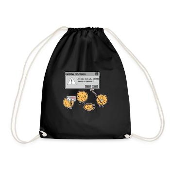 Delete Cookies Funny Internet Meme Browser - Drawstring Bag - black - Front