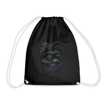 9 Types of Whales Whale Breeds Species Whale Lover - Turnbeutel - Schwarz - Vorne