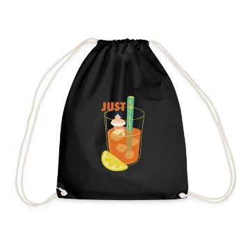 Relax with soft drink and fast food - Drawstring Bag - black - Front