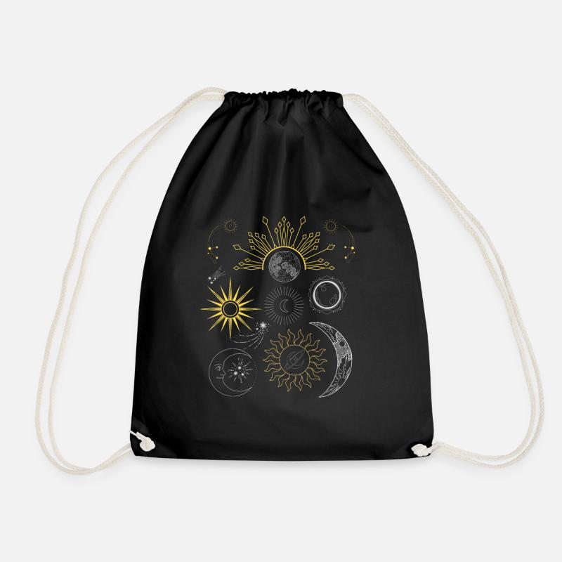 sun moon stars - muster - Turnbeutel - Schwarz