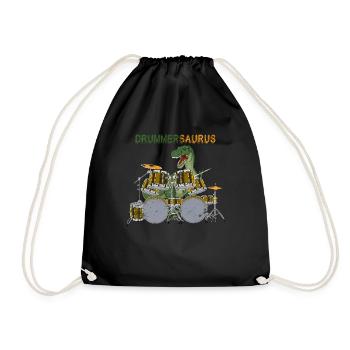 Drums T-Rex - Drawstring Bag - black - Front