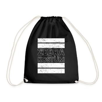 Zebra costume animal costume Halloween carnival - Drawstring Bag - black - Front