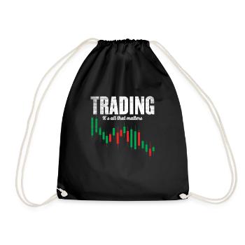Day trading - trading - Drawstring Bag - black - Front