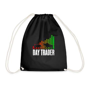 Day trading - trading - Drawstring Bag - black - Front