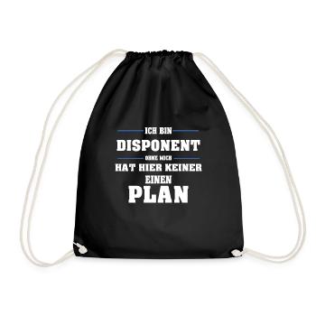 Disponent Ohne mich hat hier keine ein Plan - Turnbeutel - Schwarz - Vorne