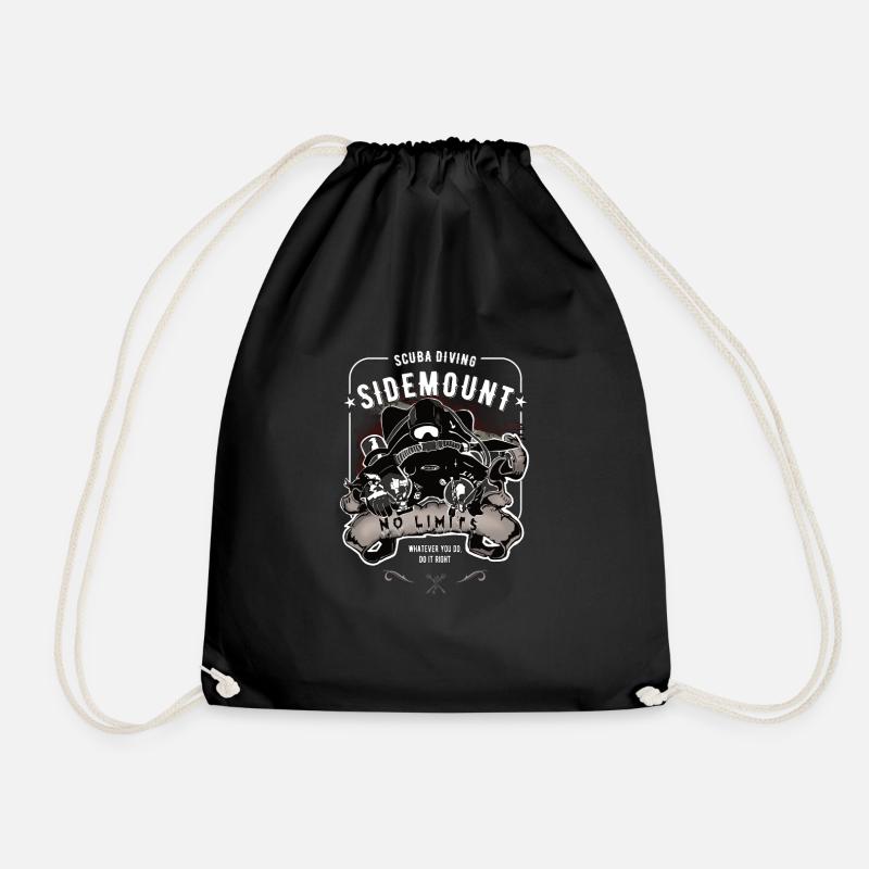 Sidemount Tauchen Höhlentauchen Geschenk no limits - Turnbeutel - Schwarz