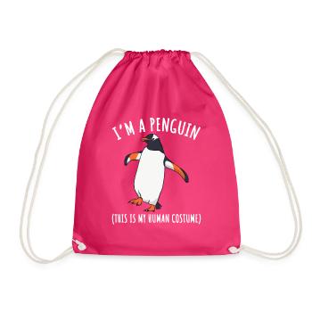 Pinguin Kostüm Pinguinmotiv I'm a Penguin - Turnbeutel - Fuchsia - Vorne