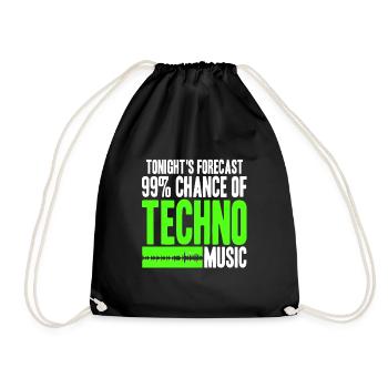 Live techno tonight - Drawstring Bag - black - Front