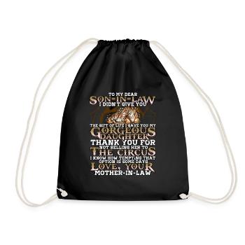 I love my son-in-law gift idea for ve - Drawstring Bag - black - Front