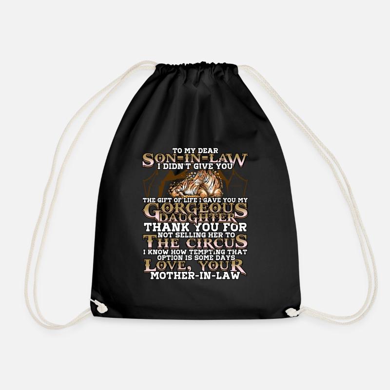 I love my son-in-law gift idea for ve - Drawstring Bag - black