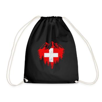 Schweiz Berge - Turnbeutel - Schwarz - Vorne
