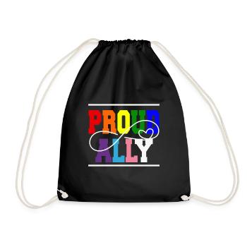 Pride Proud Ally Citation lesbienne gay - Sac de sport léger - noir - Devant