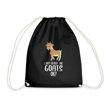 I just really like goats ok? Design for a Goats - Drawstring Bag - black - Front