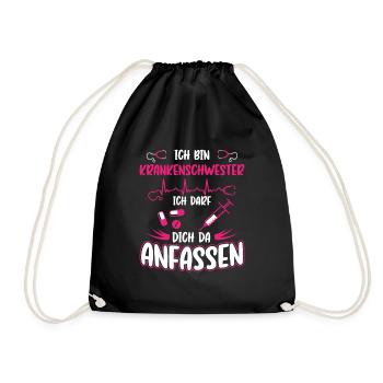 Krankenschwester Lustig Arzthelferin Geschenk - Turnbeutel - Schwarz - Vorne