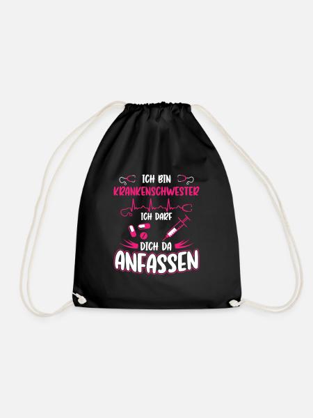 Krankenschwester Lustig Arzthelferin Geschenk - Turnbeutel - Schwarz