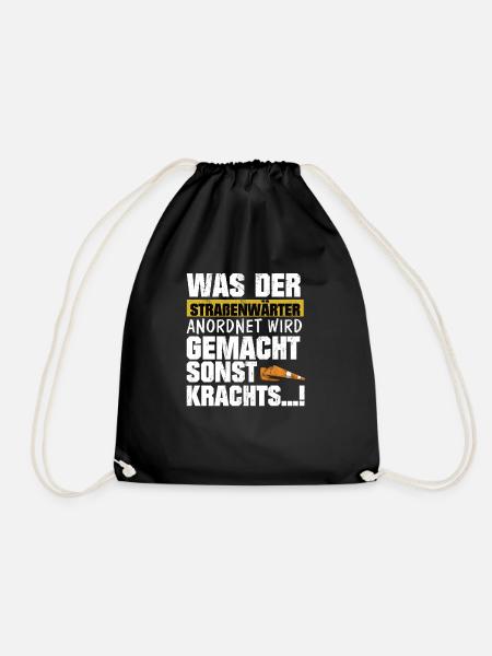 Straßenwärter Straßenbauer Geschenk - Turnbeutel - Schwarz
