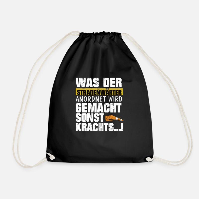 Straßenwärter Straßenbauer Geschenk - Turnbeutel - Schwarz