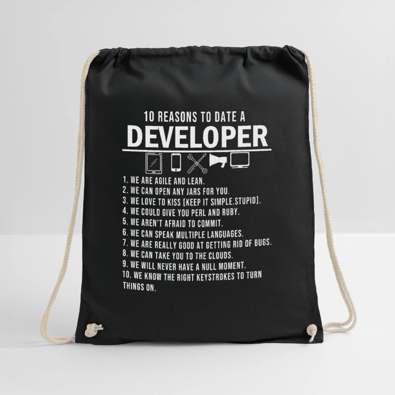 Software developer programming programming Drawstring Bag