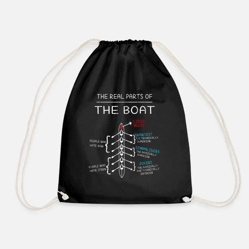 Rowing Rowing Rowing Rowing Boat Water Sports Rowing - Drawstring Bag - black