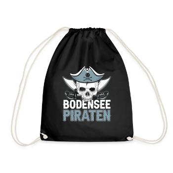 Bodensee Piraten Bodenseepirat Bodensee Geschenk - Turnbeutel - Schwarz - Vorne